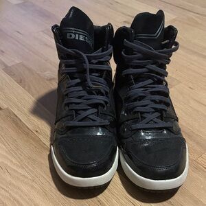 Diesel Black Sneakers with White Accents
